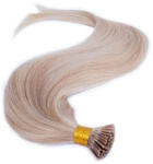 HairExtensionShop Keratinos I-TIP Emberi Póthaj Mikró Gyűrűzéshez Piano Balayage Barnás Világos Hamvas Szőke (18LIGHT-ICEWHITE) (RIT60-18LIGHT-ICEWHITE)