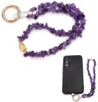  Breloc Telefon Ametist 44 cm - Protectie Spirituala si Liniste Interioara - cu Agatator Metalic