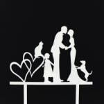  7683 21 Esküvői tortadísz fehér - esküvői és kerti parti dekorációhoz