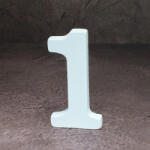  Fa asztalszámok fehér 1-es 1db/csomag - esküvői és kerti parti dekorációhoz