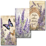  Nyomtatott dekorkarton - Levendulás táblák 3db/csomag - papelito