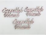  Fa felirat - "Szeretlek Mama" 3db/csomag - Babarózsaszín - papelito