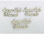  Fa felirat - "Szeretlek Mama" 3db/csomag - Krém - papelito