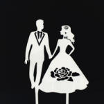  7683 29 Esküvői tortadísz fehér - esküvői és kerti parti dekorációhoz