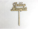  Natúr fa - Beszúrós "Boldog Névnapot" felirat 8, 6cm - papelito