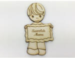  Natúr fa - "Szeretlek Mama" kisfiú 5x9, 5cm - papelito