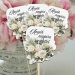  Nyomtatott dekorkarton - Anyák napjára . . virágos tábla - fehér 4db/csomag - papelito