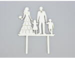  Fa - Tortadísz esküvő gyerekekkel fehér - koszorúhoz és asztaldíszhez