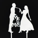  7683 12 Esküvői tortadísz fehér - esküvői és kerti parti dekorációhoz