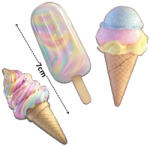  Nyomtatott dekorkarton - Színes fagyik - pasztell 3db/csomag - papelito