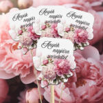  Nyomtatott dekorkarton - Anyák napjára . . virágos tábla - rsz 4db/csomag - papelito