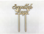 Natúr fa - Beszúrós "Szeretlek Anyu" felirat 13cm - papelito