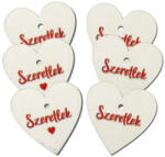  Nyomtatott fa tábla - Szeretlek szív 4cm 6db - papelito