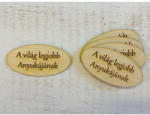  Natúr fa - "A világ legjobb anyukájának" ovál táblák 5db/csomag - papelito