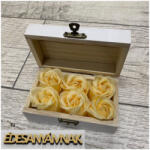  Szappanrózsa fehér dobozban, 6db krémszínű, 12*7*5cm "Édesanyámnak" 91029