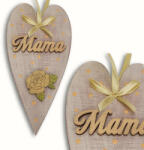  Anyák napi díszített szív "Mama" - Bézs