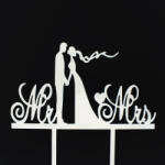  7683 37 Esküvői tortadísz fehér - esküvői és kerti parti dekorációhoz