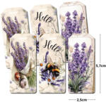  Nyomtatott dekorkarton - Levendulás biléták 6db/csomag - papelito