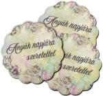  Anyáknapi táblácska, virágos "Anyák napjára szeretettel" 1db 6*3cm 6661