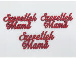  Fa felirat - "Szeretlek Mama" 3db/csomag - Piros - papelito