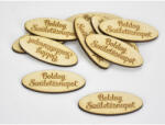  Natúr fa - "Boldog Születésnapot" ovál tábla 2x4, 9cm 10db/csomag - papelito