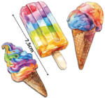  Nyomtatott dekorkarton - Színes fagyik - élénk 3db/csomag