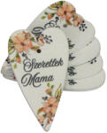  Fa nyomtatott szív "Szeretlek mama", 1db, színes 6*3, 5cm 6639