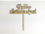  Natúr fa - Beszúrós "Boldog Születésnapot" felirat 12, 3cm - papelito