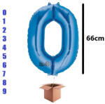 Balloons4party Balon folie cifra albastru umflat cu heliu 66cm