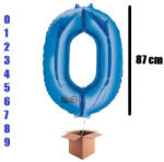 Balloons4party Balon folie cifra albastru umflat cu heliu 87cm