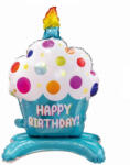 Balloons4party Balon folie briosa Happy Birthday albastru Stand up 88 cm