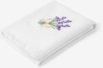 Goldea hímzett waffle konyharuha - levendula fehér alapon 50 x 70 cm