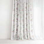 Goldea pamut drapéria - színes réti virágok fehér alapon 200x150 cm