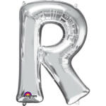 Amscan Balon din folie litera R 86 cm argintiu