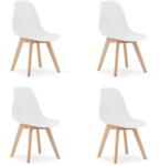 FDY Set 4 Scaune Bucatarie/Dining Kepps Alb