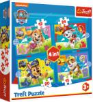 Trefl - Puzzle 4v1 Paw Patrol Running Pupies - 1 - 39 piese