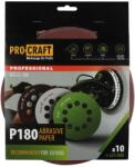 PRO-CRAFT Disc abraziv pentru slefuitor cu excentric KD225.180 PROCRAFT (Set 10 buc)Diametru: 225 mm Granulatie: P180 (16068)