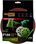 PRO-CRAFT Disc abraziv pentru slefuitor cu excentric KD180.180 PROCRAFT (Set 10 buc) Diametru: 180 mm Granulatie: P180 (16062)