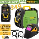 partnerpro Pachet Promo: Aparat de Sudură Invertor cu afisaj color, 1.6-5mm, PARTNER MMA-340A + Masca Automata (13146+2015)