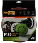PRO-CRAFT Disc abraziv pentru slefuitor cu excentric KD225.150 PROCRAFT (Set 10 buc)Diametru: 225 mm Granulatie: P150 (16067)