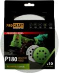 PRO-CRAFT Disc abraziv pentru slefuitor cu excentric KB180.180 PROCRAFT (Set 10 buc), Diametru: 180 mm , Granulatie: P180 (16046)
