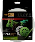 PRO-CRAFT Disc abraziv pentru slefuitor cu excentric KB180.240 PROCRAFT (Set 10 buc) Diametru: 180 mm, Granulatie: P240 (16047)