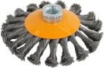 ROTOR Perie de sarma conica cu noduri ROTOR 115mm M14 (15993)