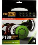 PRO-CRAFT Disc abraziv pentru slefuitor cu excentric KB225.180 (Set 10 buc) Diametru: 225 mm, Granulatie: P180 (16054)