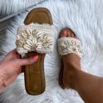 FF Lux Shoes Beach Breeze - gyöngyös, kagylós papucs Méret: 38