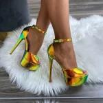 FF Lux Shoes Neon Mirage - hologramos, platformos szandál Méret: 40