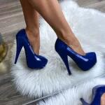 FF Lux Shoes Royal Shine - fényes, platformos magas sarkú cipő Méret: 36