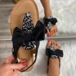 FF Lux Shoes Noir Pötty - masnis, csillogó köves szandál Szín: fekete, Méret: 39