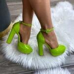 FF Lux Shoes Color Pop - fényes, platformos magassarkú Szín: zöld, Méret: 39