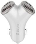 DEVIA EXTREME METAL autós töltő 2 USB+2 Type-C aljzat (48W, PD gyorstöltő 3.0) EZÜST (ST112537)